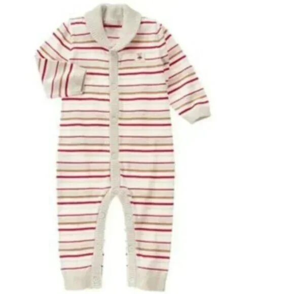 NEW Gymboree Long Sleeve One Piece Striped Bodysuit Knitwear Sweater Jumpsuit - Picture 1 of 1